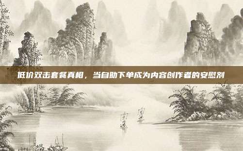 低价双击套餐真相,当自助下单成为内容创作者的安慰剂