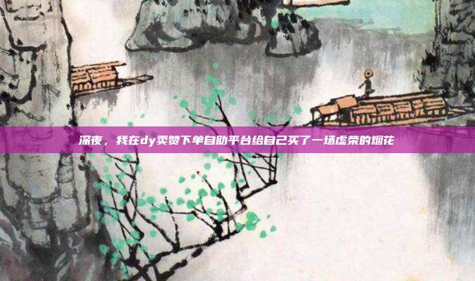 深夜，我在dy卖赞下单自助平台给自己买了一场虚荣的烟花