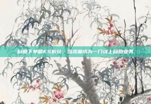 自助下单刷KS粉丝,当流量成为一门线上自助业务