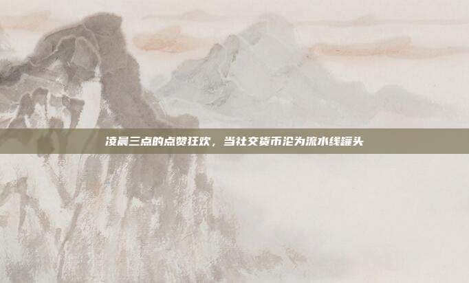 凌晨三点的点赞狂欢,当社交货币沦为流水线罐头
