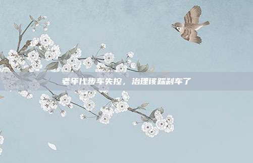 老年代步车失控,治理该踩刹车了