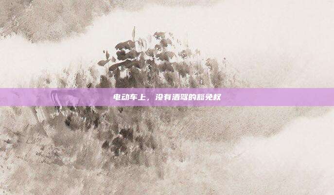 电动车上,没有酒驾的豁免权