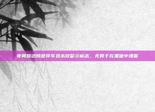 夜间路边随意停车且未放警示标志，无异于在黑暗中埋雷