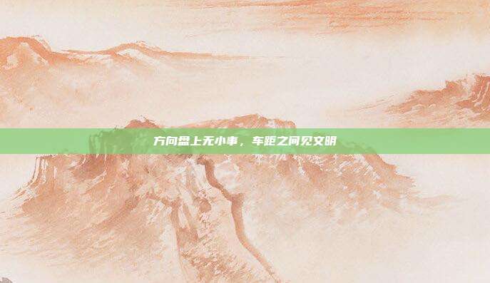方向盘上无小事,车距之间见文明