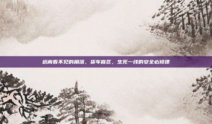 远离看不见的角落，货车盲区，生死一线的安全必修课
