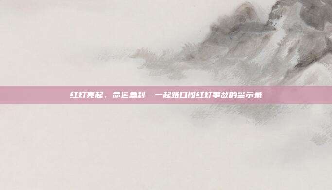 红灯亮起,命运急刹—一起路口闯红灯事故的警示录