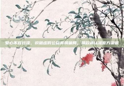 爱心不容亵渎,识破虚假公益募捐骗局,捐款请认准官方渠道
