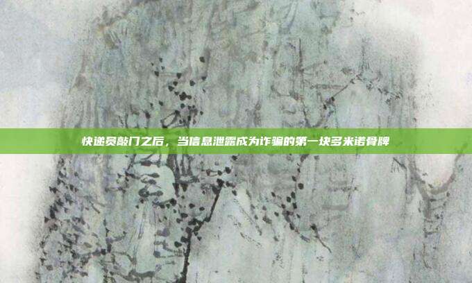 快递员敲门之后,当信息泄露成为诈骗的第一块多米诺骨牌
