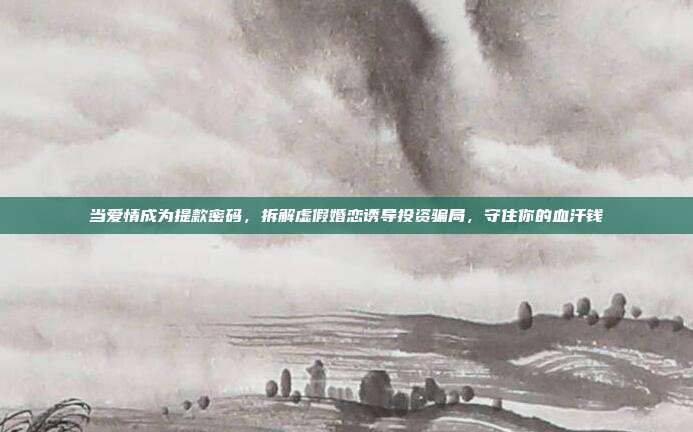 当爱情成为提款密码,拆解虚假婚恋诱导投资骗局,守住你的血汗钱