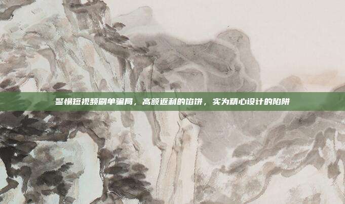 警惕短视频刷单骗局，高额返利的馅饼，实为精心设计的陷阱