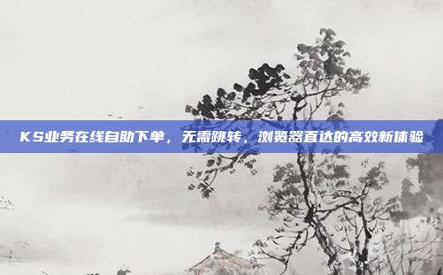 KS业务在线自助下单,无需跳转,浏览器直达的高效新体验