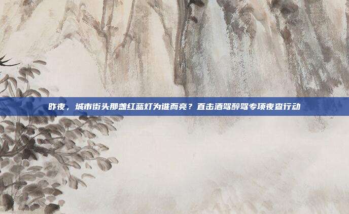 昨夜,城市街头那盏红蓝灯为谁而亮?直击酒驾醉驾专项夜查行动