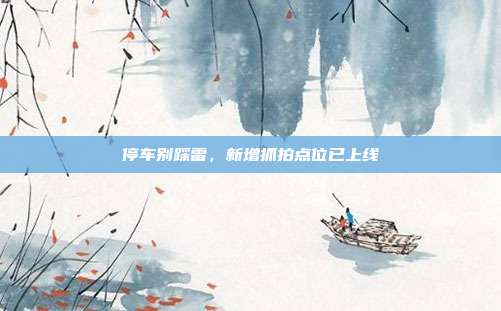 停车别踩雷，新增抓拍点位已上线