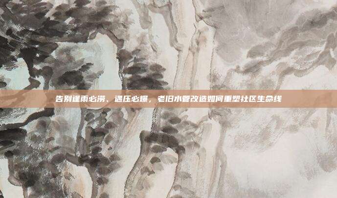 告别逢雨必涝、遇压必爆,老旧水管改造如何重塑社区生命线