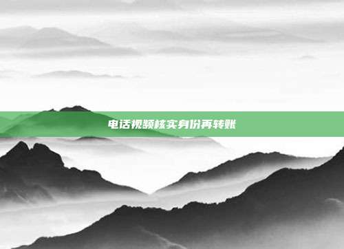 电话视频核实身份再转账