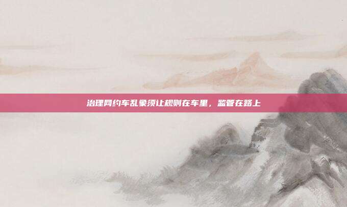治理网约车乱象须让规则在车里，监管在路上