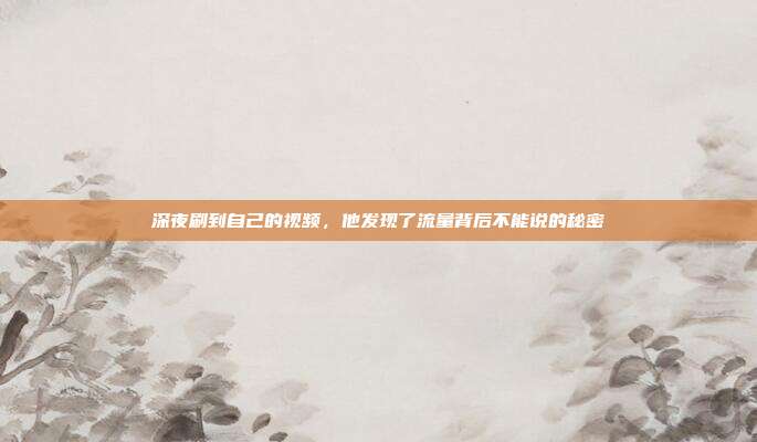 深夜刷到自己的视频,他发现了流量背后不能说的秘密