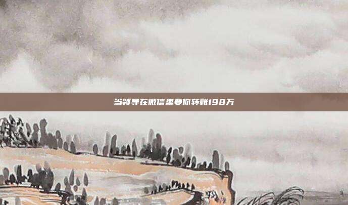 当领导在微信里要你转账198万