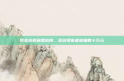 投资高返利是陷阱,多名受害者被骗数十万元