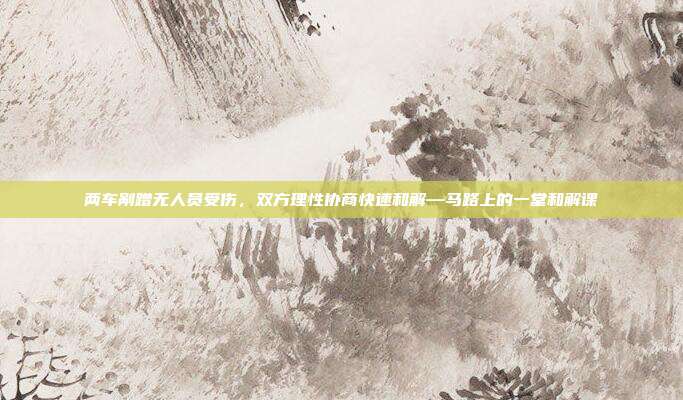 两车剐蹭无人员受伤,双方理性协商快速和解—马路上的一堂和解课