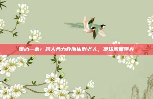 暖心一幕！路人合力救助摔倒老人，现场画面曝光