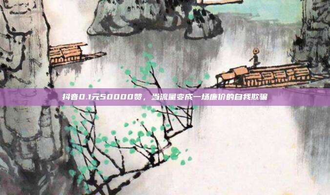 抖音0.1元50000赞，当流量变成一场廉价的自我欺骗