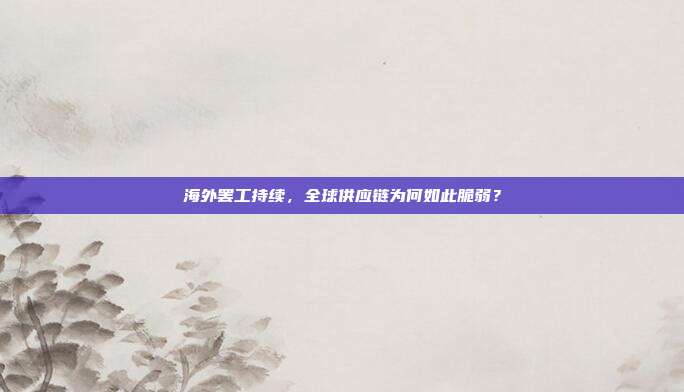 海外罢工持续,全球供应链为何如此脆弱?