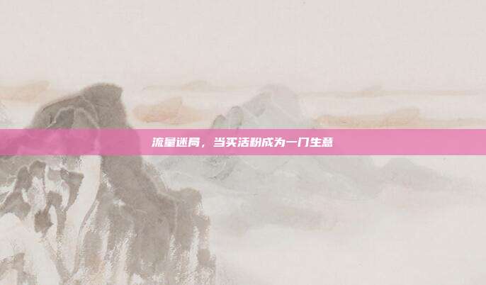 流量迷局,当买活粉成为一门生意