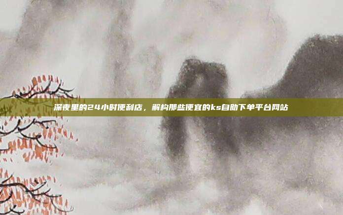 深夜里的24小时便利店,解构那些便宜的ks自助下单平台网站
