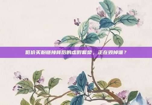 低价买粉链接背后的虚假繁荣,正在毁掉谁?