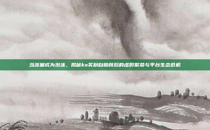 当流量成为泡沫,揭秘ks买粉自助背后的虚假繁荣与平台生态危机