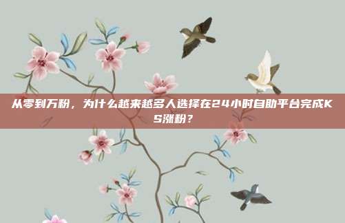 从零到万粉,为什么越来越多人选择在24小时自助平台完成KS涨粉?