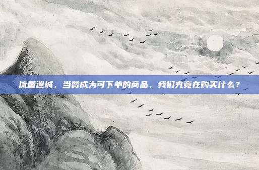 流量迷城,当赞成为可下单的商品,我们究竟在购买什么?