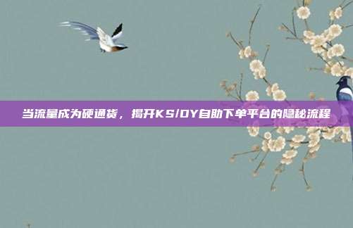 当流量成为硬通货,揭开KS/DY自助下单平台的隐秘流程