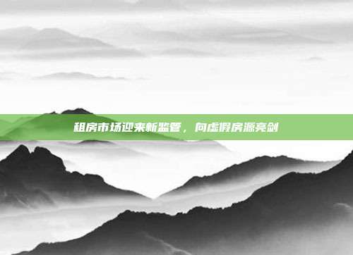 租房市场迎来新监管,向虚假房源亮剑