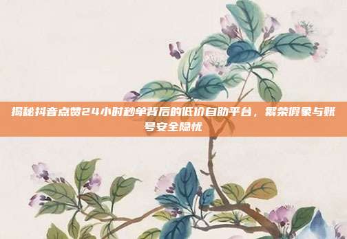 揭秘抖音点赞24小时秒单背后的低价自助平台,繁荣假象与账号安全隐忧