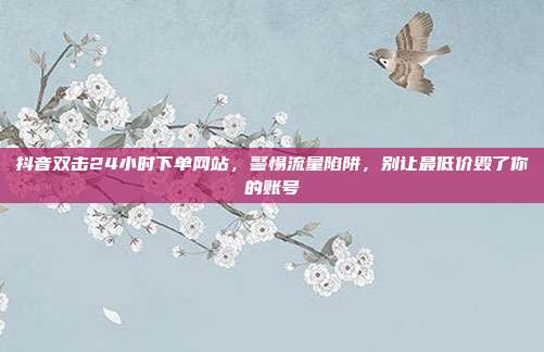 抖音双击24小时下单网站,警惕流量陷阱,别让最低价毁了你的账号