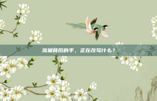 流量背后的手,正在改写什么?