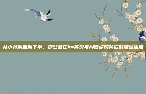 从小林到自助下单,那些藏在ks买赞与抖音点赞背后的流量迷思
