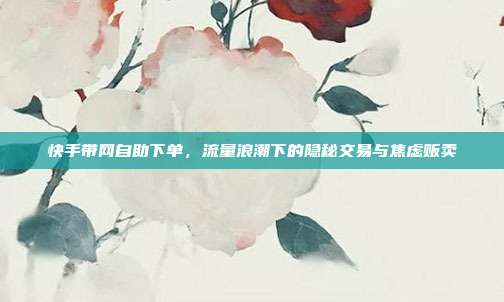快手带网自助下单,流量浪潮下的隐秘交易与焦虑贩卖