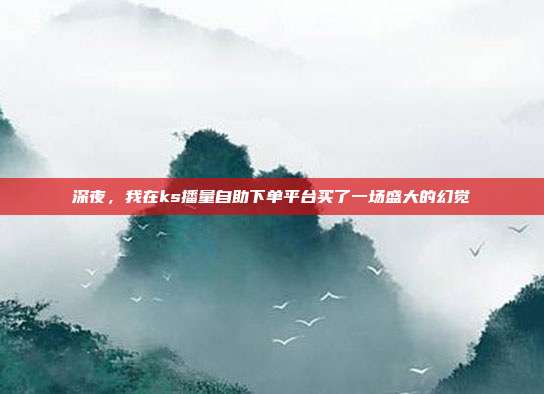深夜,我在ks播量自助下单平台买了一场盛大的幻觉