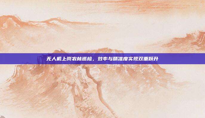 无人机上岗农林巡检,效率与精准度实现双重跃升