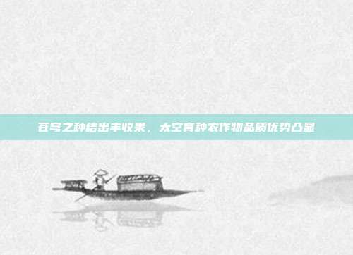 苍穹之种结出丰收果,太空育种农作物品质优势凸显