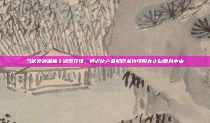 当银发浪潮撞上消费升级,适老化产品如何从边缘配套走向舞台中央