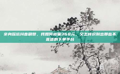 亲身踩坑抖音刷赞,我如何被骗368元,又怎样识别出那些不靠谱的下单平台
