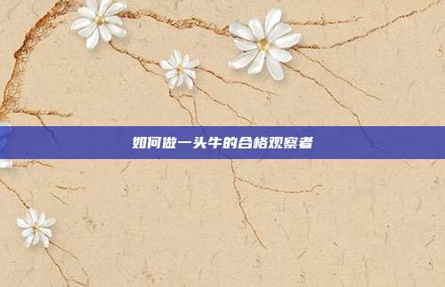 如何做一头牛的合格观察者