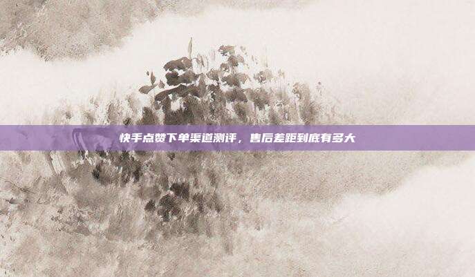 快手点赞下单渠道测评,售后差距到底有多大