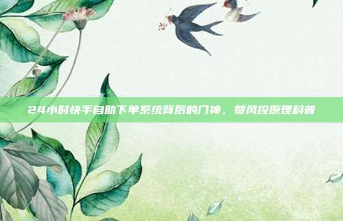 24小时快手自助下单系统背后的门神,赞风控原理科普