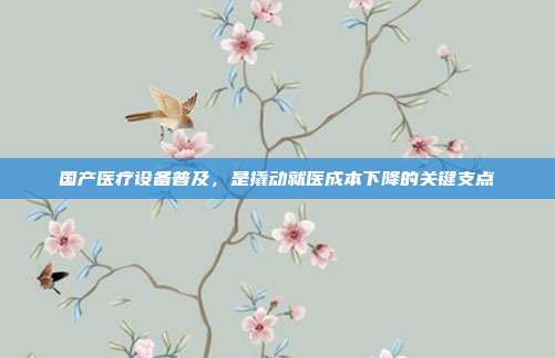 国产医疗设备普及,是撬动就医成本下降的关键支点