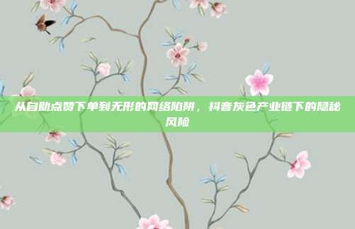从自助点赞下单到无形的网络陷阱,抖音灰色产业链下的隐秘风险